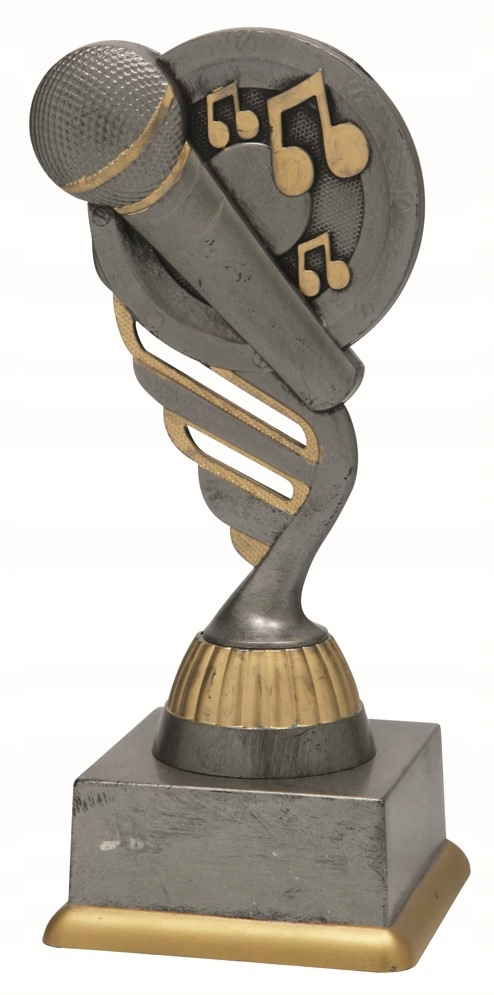 

Statuetka figurka mikrofon muzyka 19cm nadruk