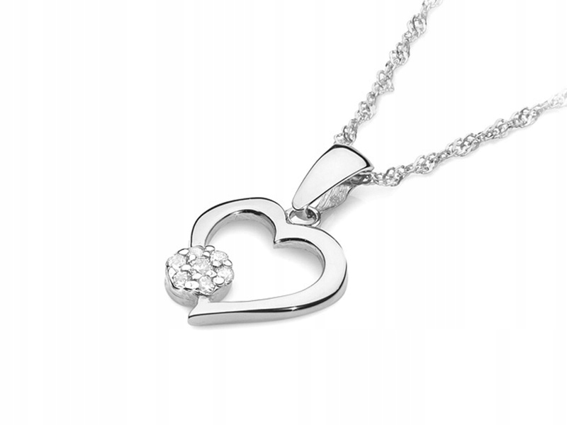 Zlatý přívěsek 585 srdíčko z bílého zlata přívěsek na řetízek 14k