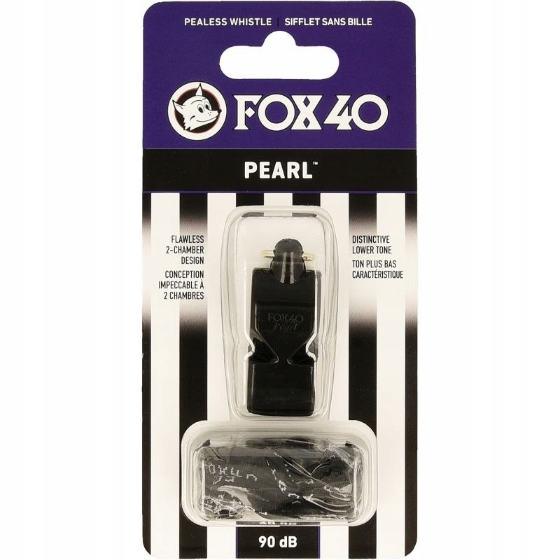 Gwizdek Fox 40 Pearl Sędziowski ze Sznurkiem Bezkulkowy