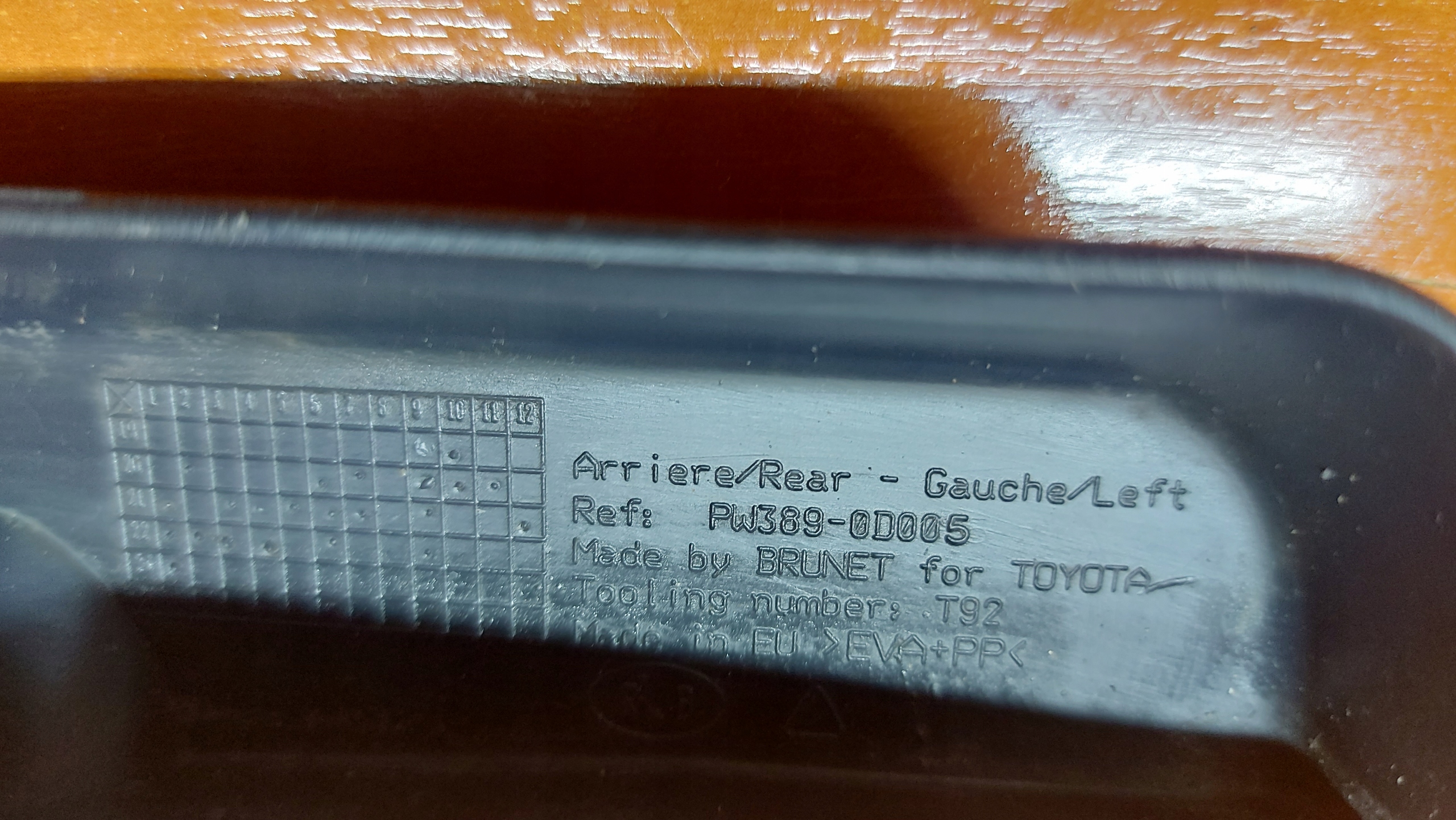 mudguard flap left rear part TOYOTA YARIS IV 20