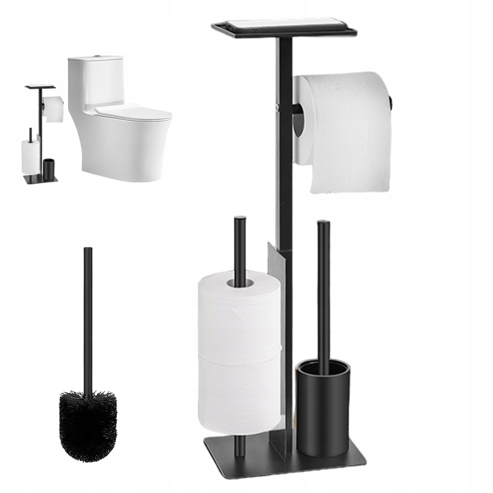 Kovový Koupelnový Stojan Na Toaletní Papír, držák, Wc kartáč, sada