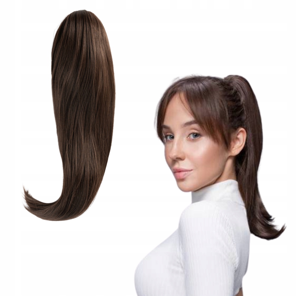 

Kucyk Na Klipsie 50 CM Prosty klamra Brąz #6