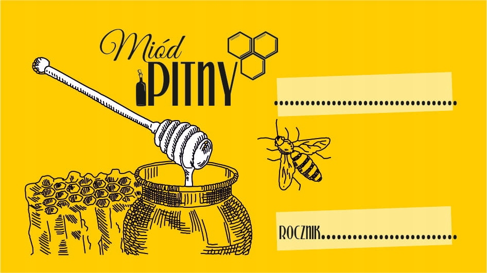 

Naklejki Etykieta 10szt Miód Pitny do miodu żółte