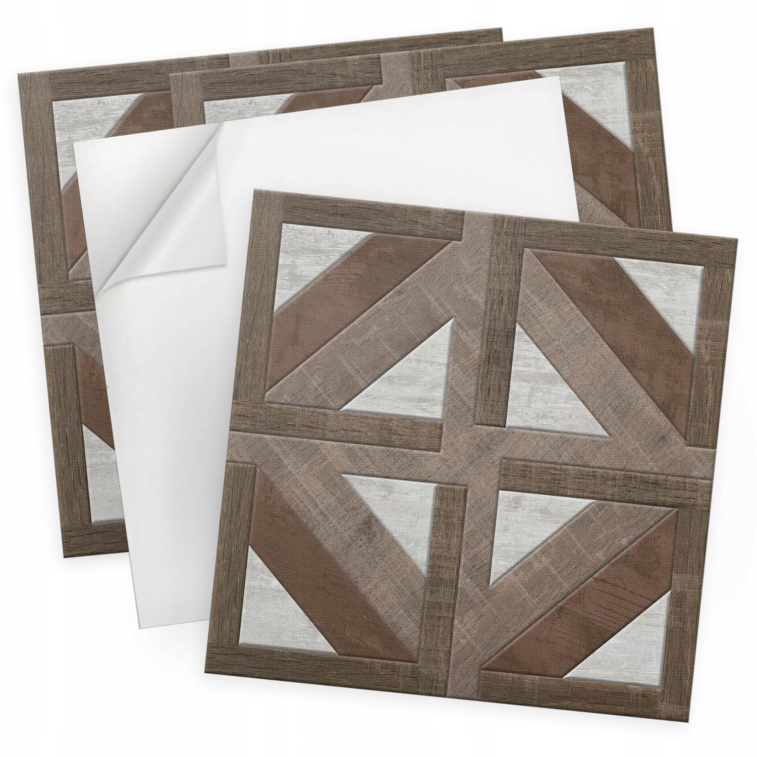 Balíček Pvc vinylových panelů Geometrie dřeva a betonu 4 ks 50x50 cm