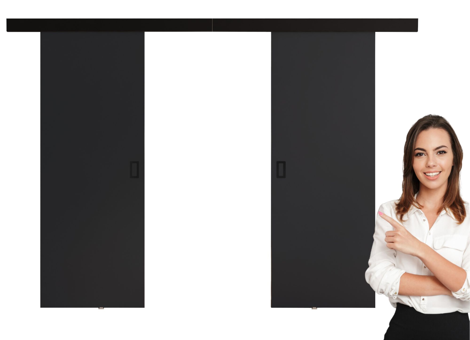 Posuvné nástěnné dveře Wermo Duo 132 s maskovacím krytem