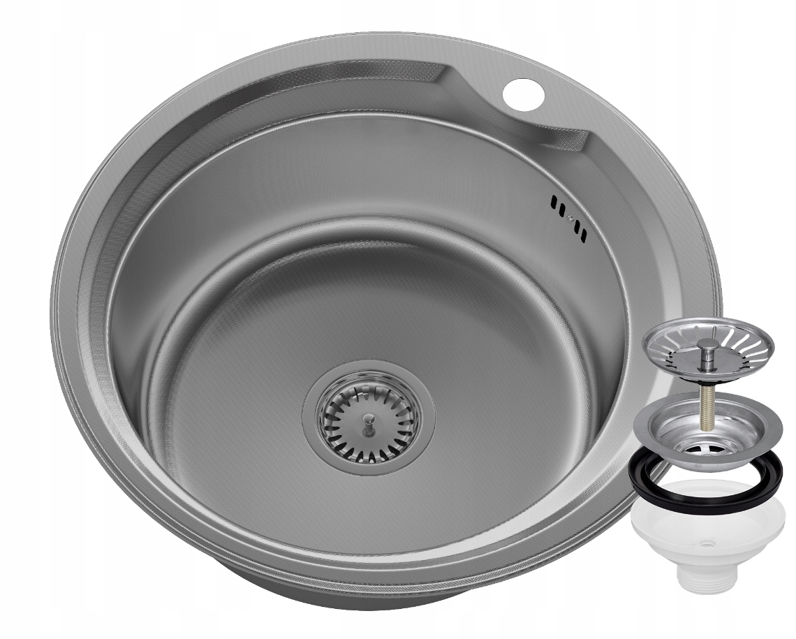 Kulatý Ocelový Dřez 1 Komora Decor APULIA51