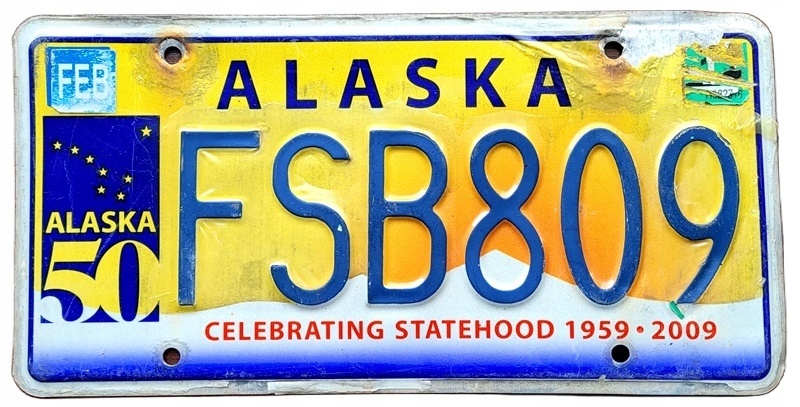 Alaska - tablica z USA dla kolekcjonera