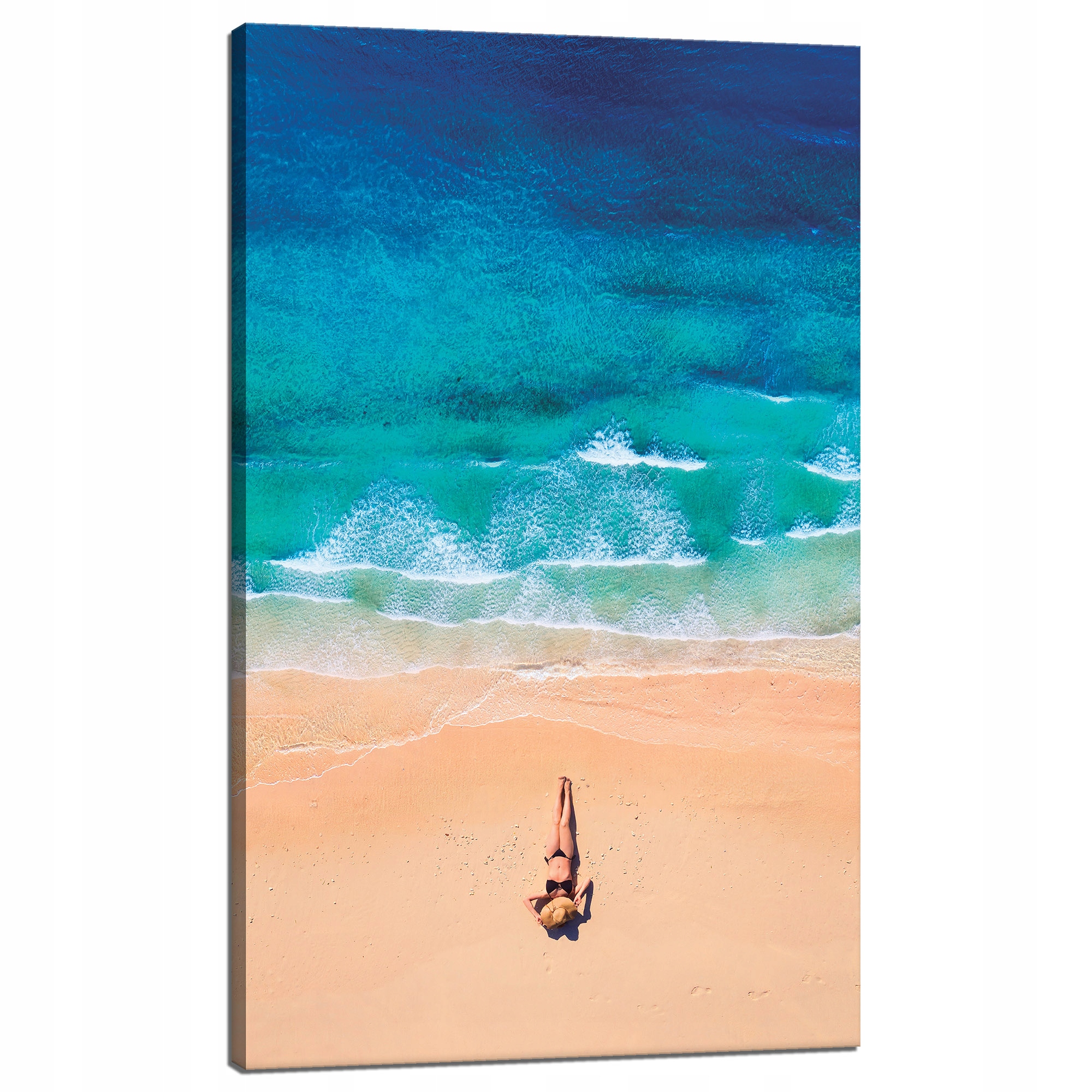 Obraz na plátně Žena Pláž Slunce Vlny 60x100 cm Ideální jako dárek