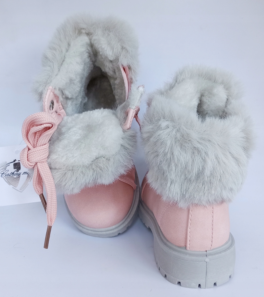 Kozaczki trapery z futerkiem r35 P5-174 różowe Płeć dziewczynki