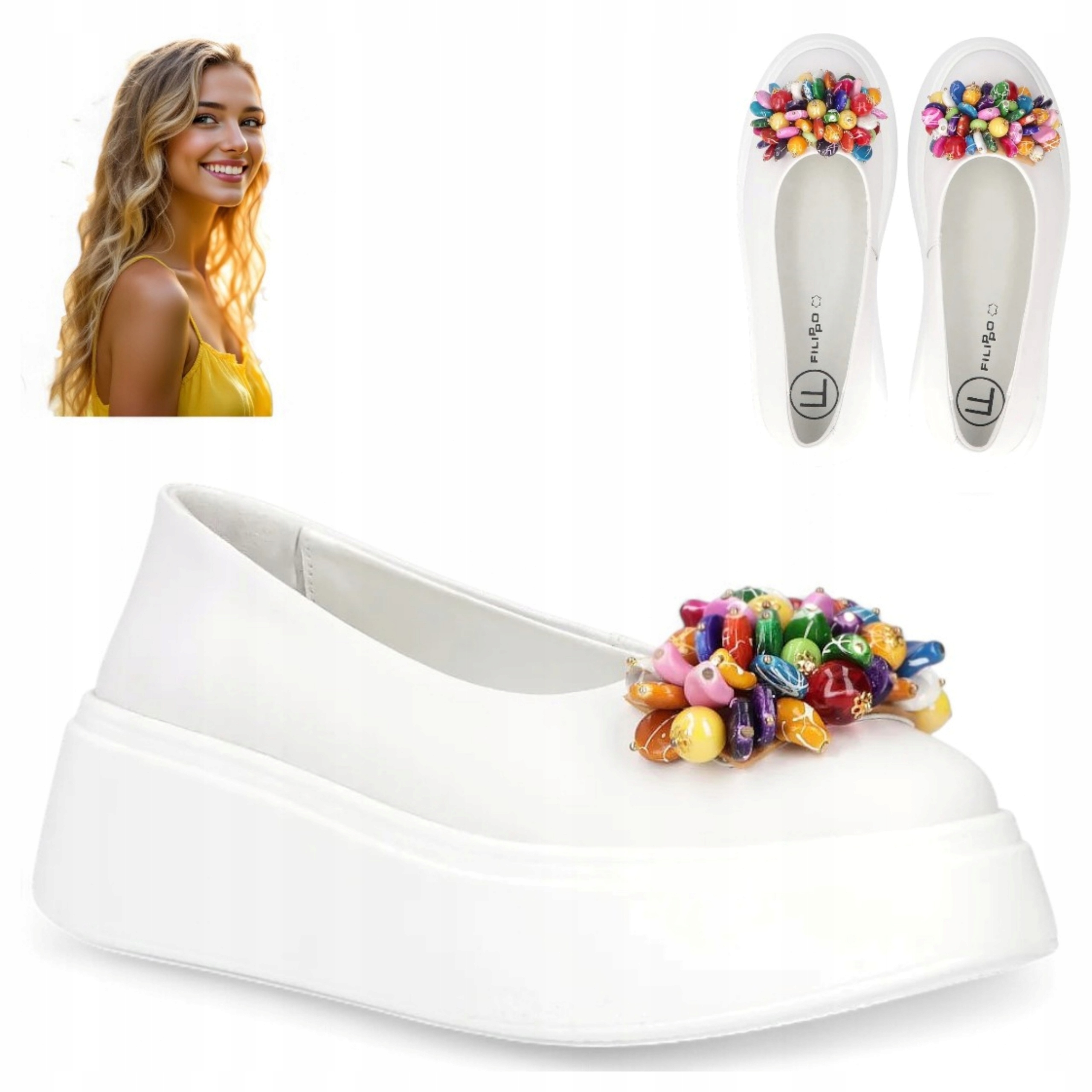 Dámské kožené boty 39 Filippo Pohodlné Bílé Elegantní Nazouvací polobotky