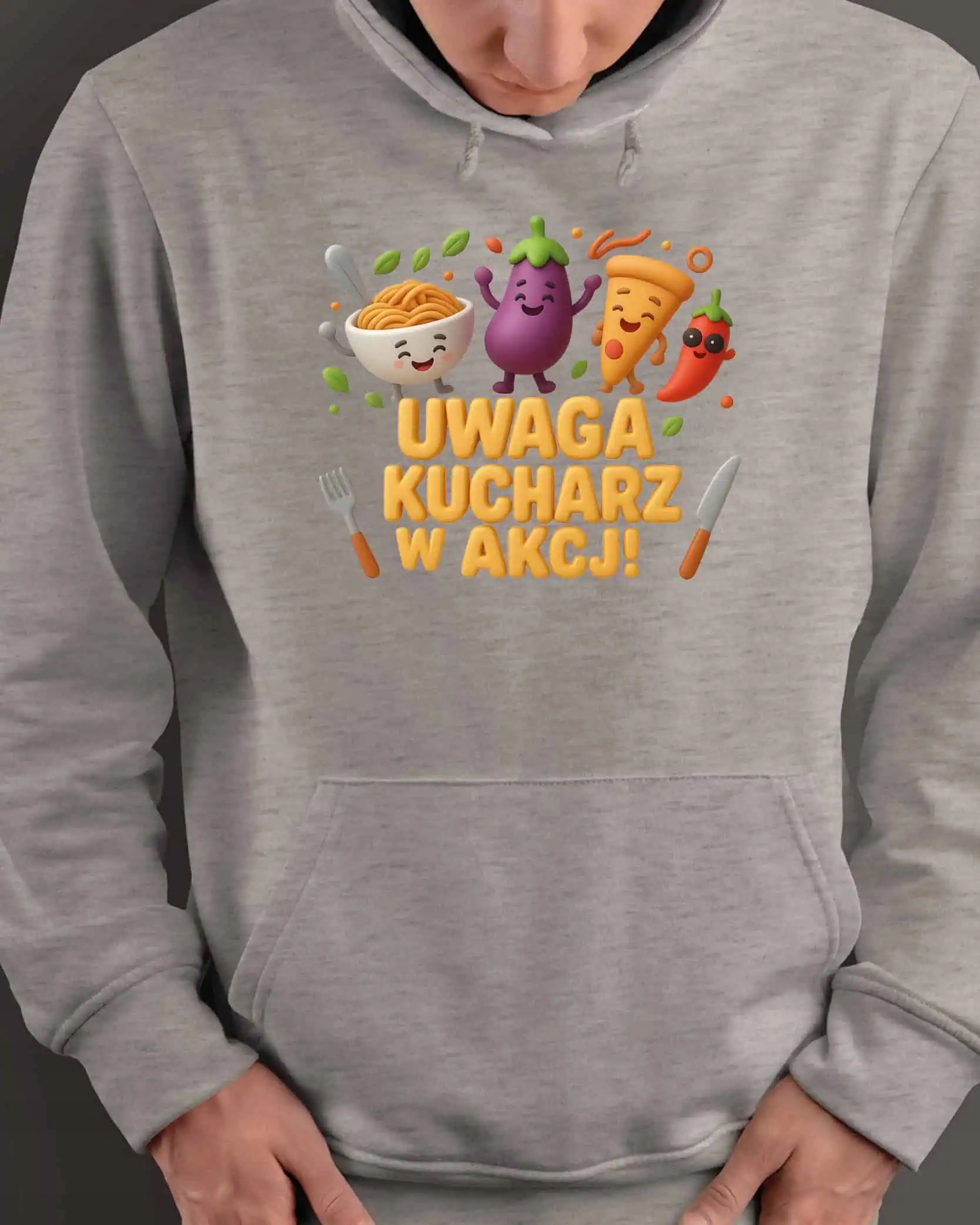 Mikina s kapucí pro kuchaře Vaření v akci Šedá M