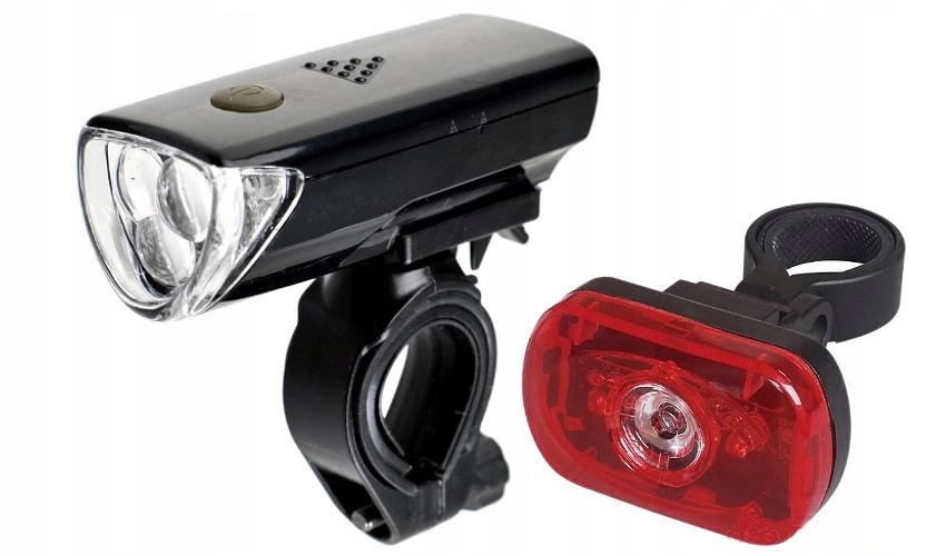 Zestaw Lampek Rowerowych Led Na Baterie Czarny Lampki Rowerowe Przód i Tył