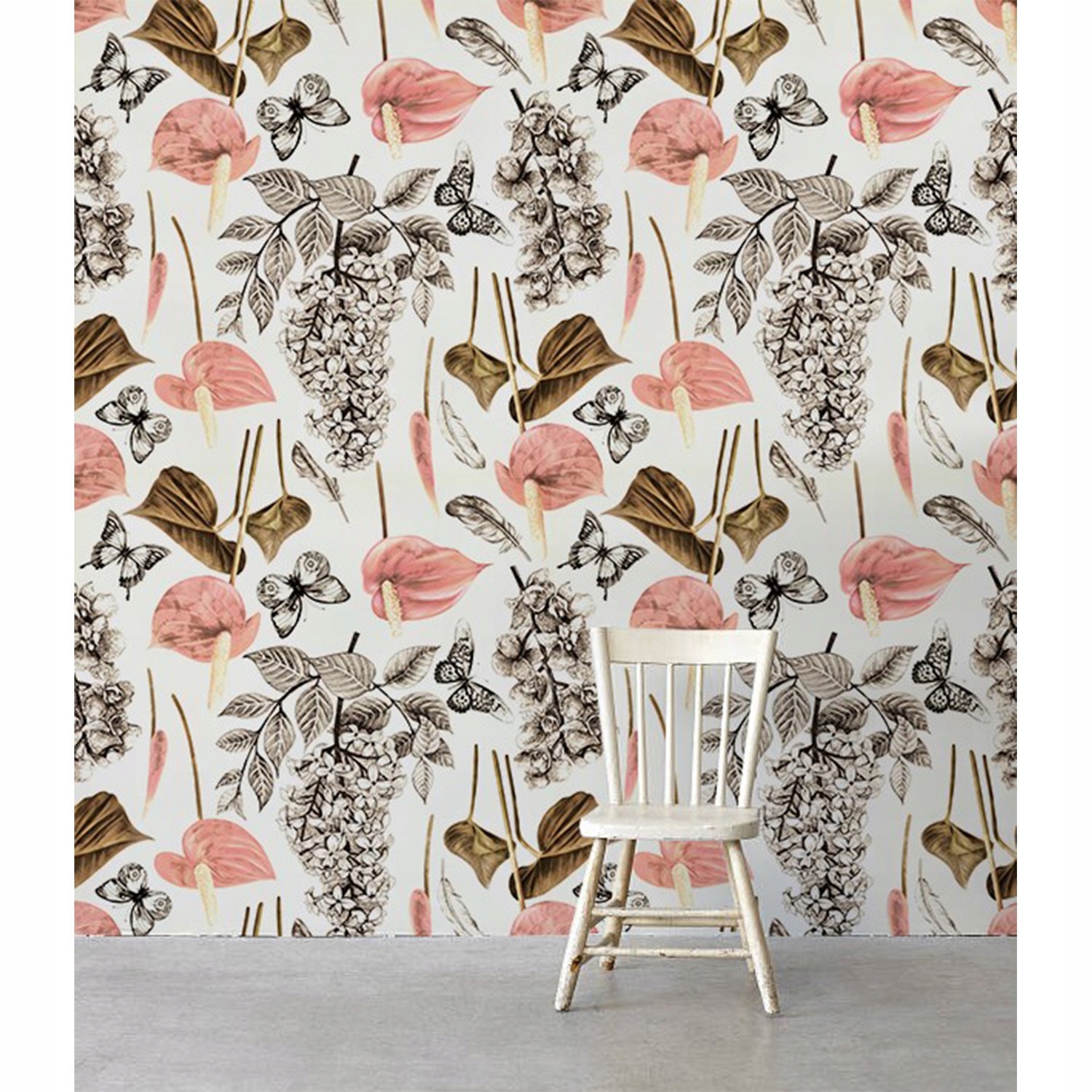 

Fototapeta flizelina Kwiaty i wzór motyla 312x219