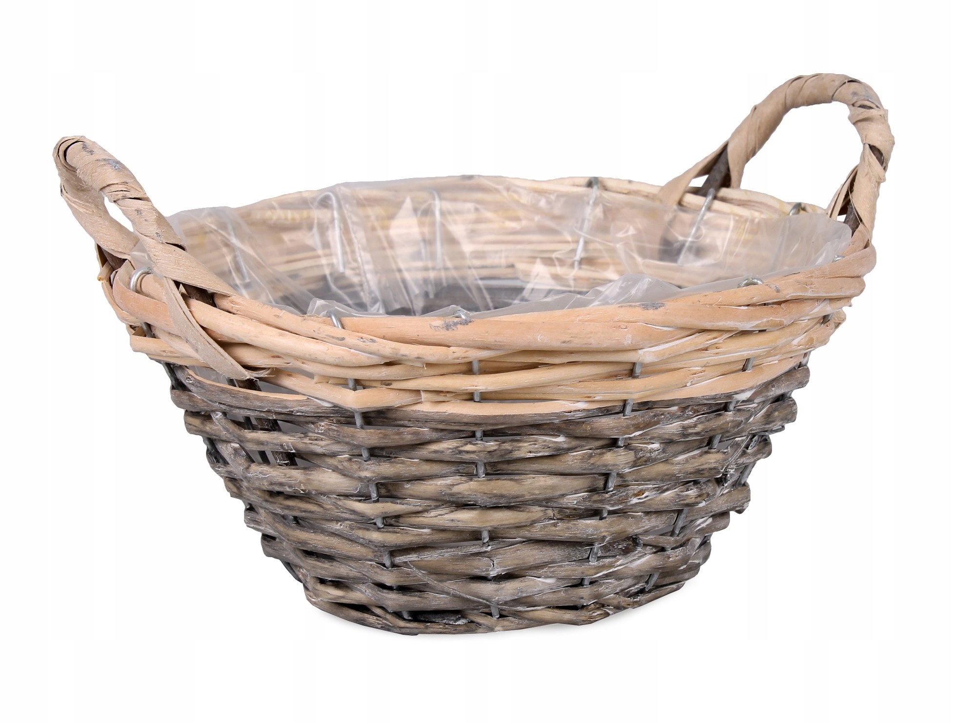 

Okrągły Wiklinowy Kosz Z Uchwytami 25x25x13/17 cm