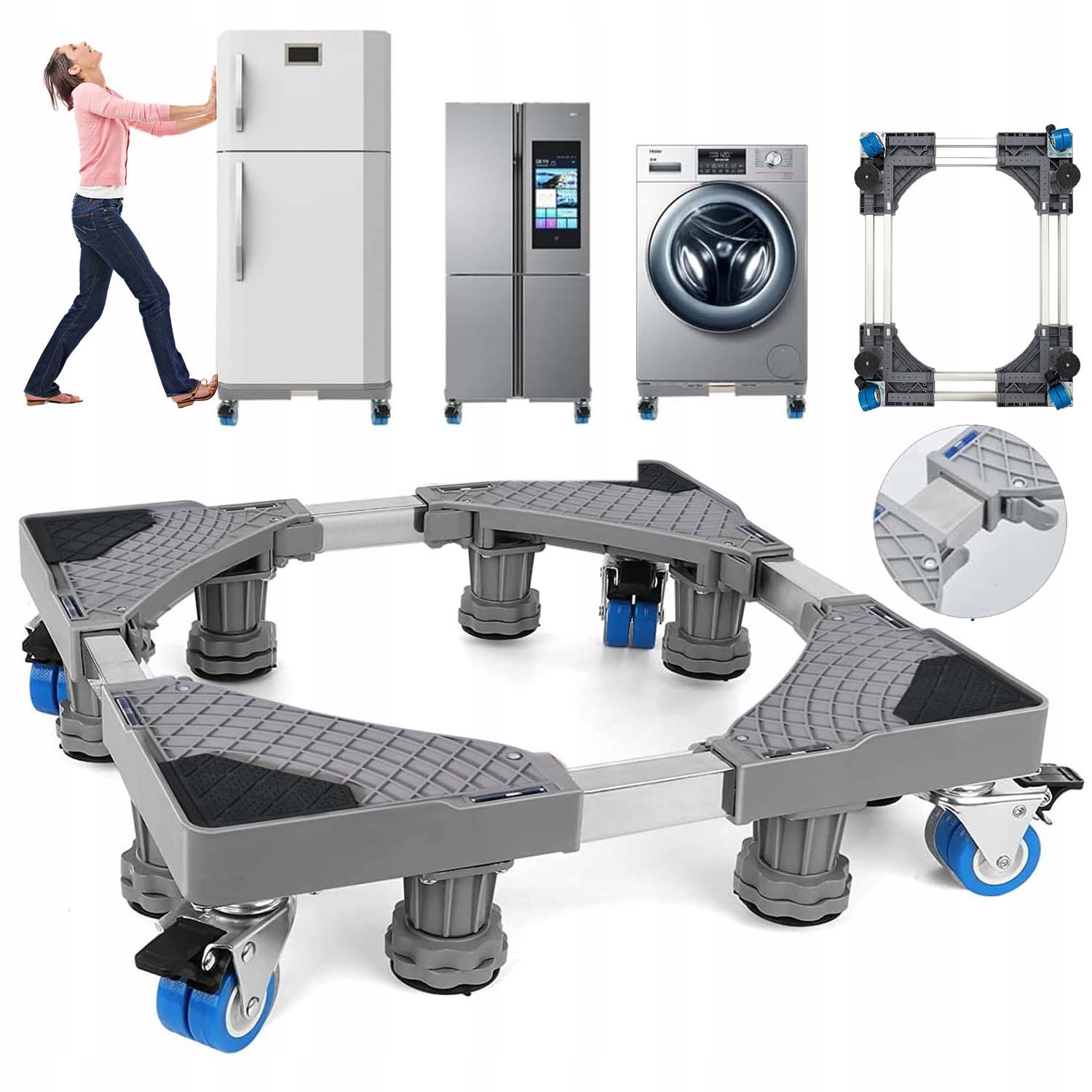 Mobilna Podstawa Pod Pralkę Lodówkę Ruchoma Na Kółkach Regulowany 42-66CM