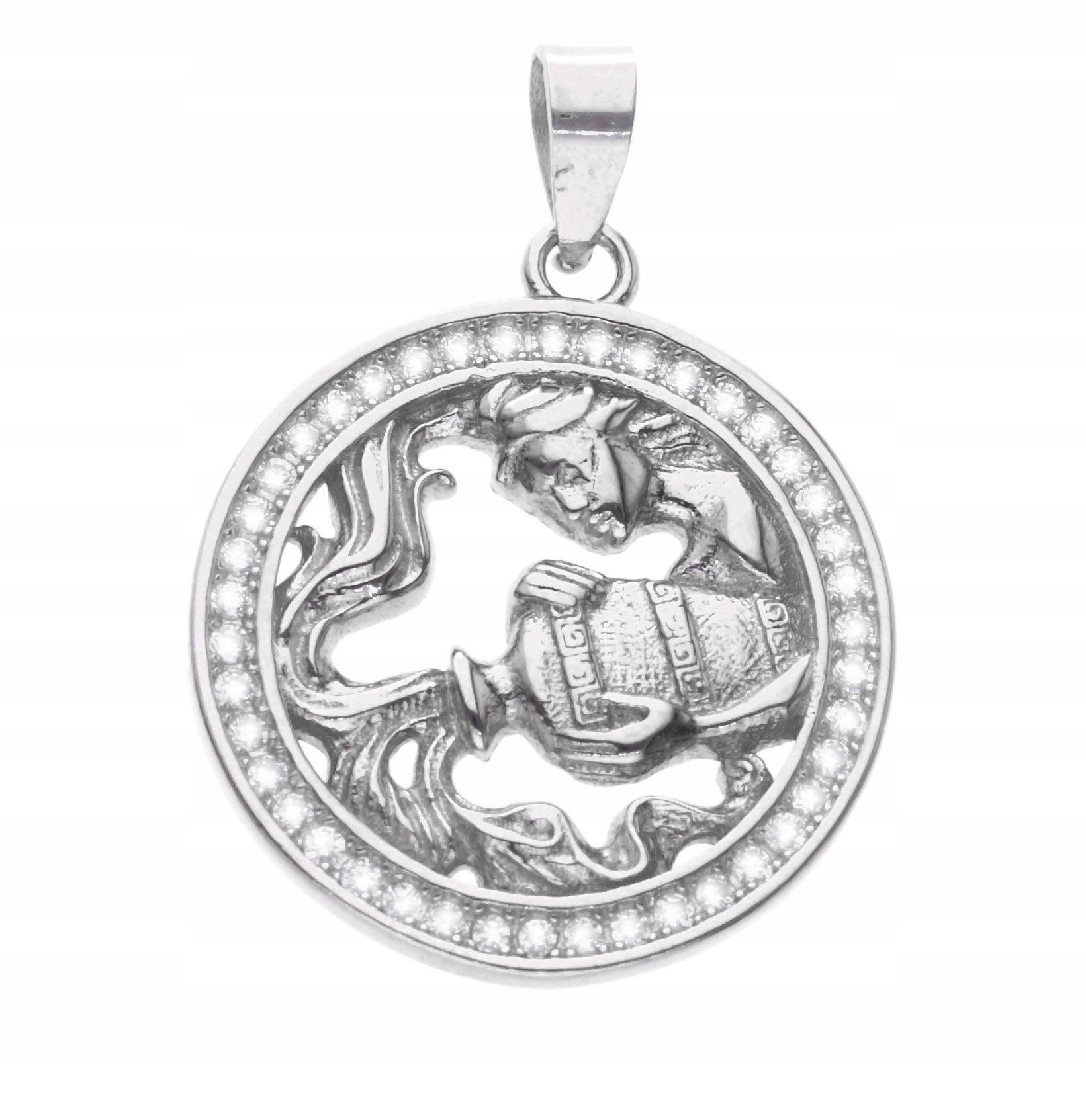 Stříbrný rhodiovaný přívěsek Ag 925, znamení zvěrokruhu Vodnář