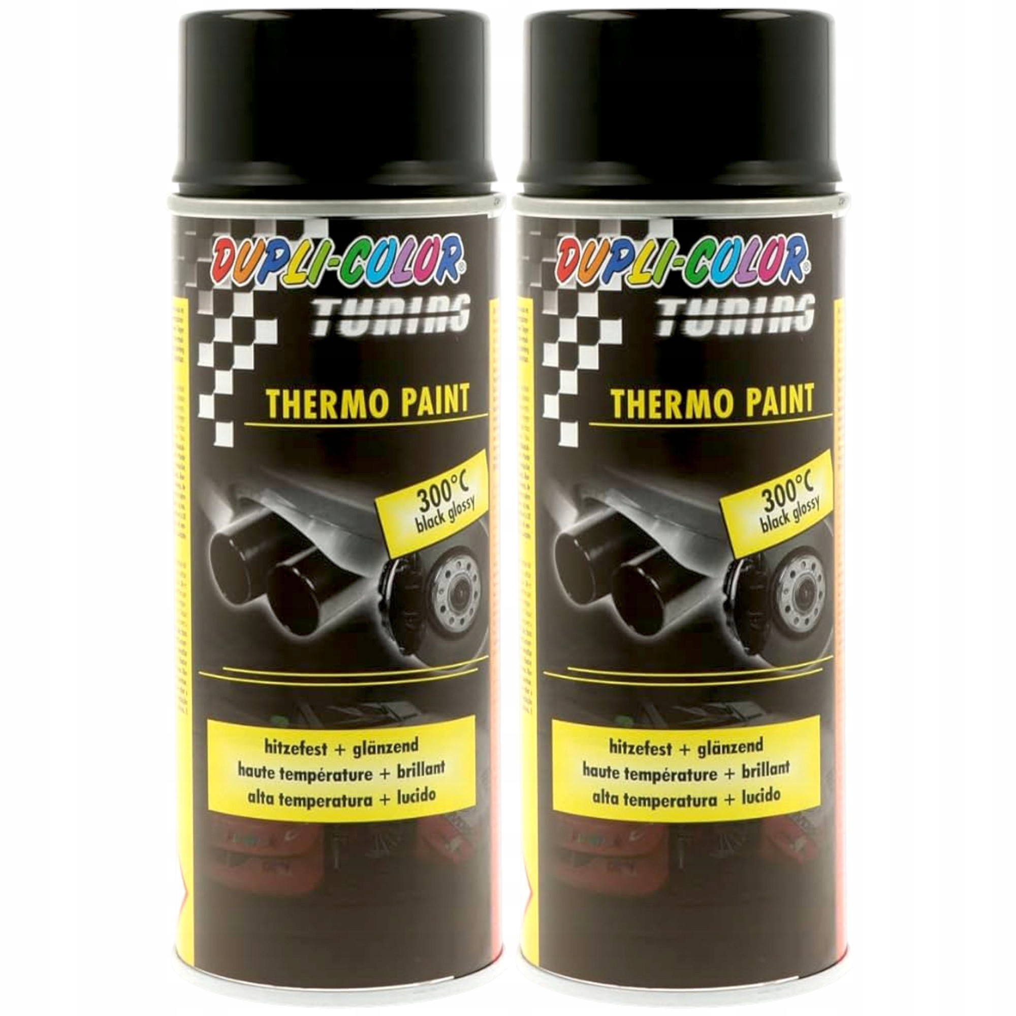 Lakier Żaroodporny Czarny Połysk 300°C 2x Spray 400ML