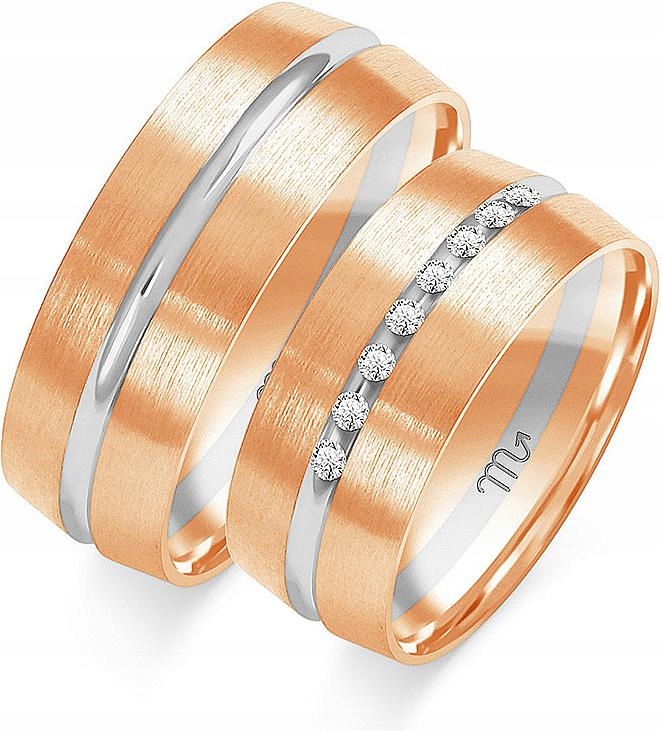Zlaté snubní prsteny pro novomanžele 14K 585 vel. 32 33 34 elegantní model dárek
