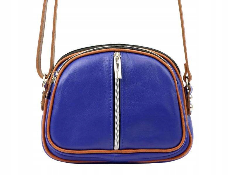 Kabelka Přes Rameno kabelka Alice 017 kožená modro-kamelová