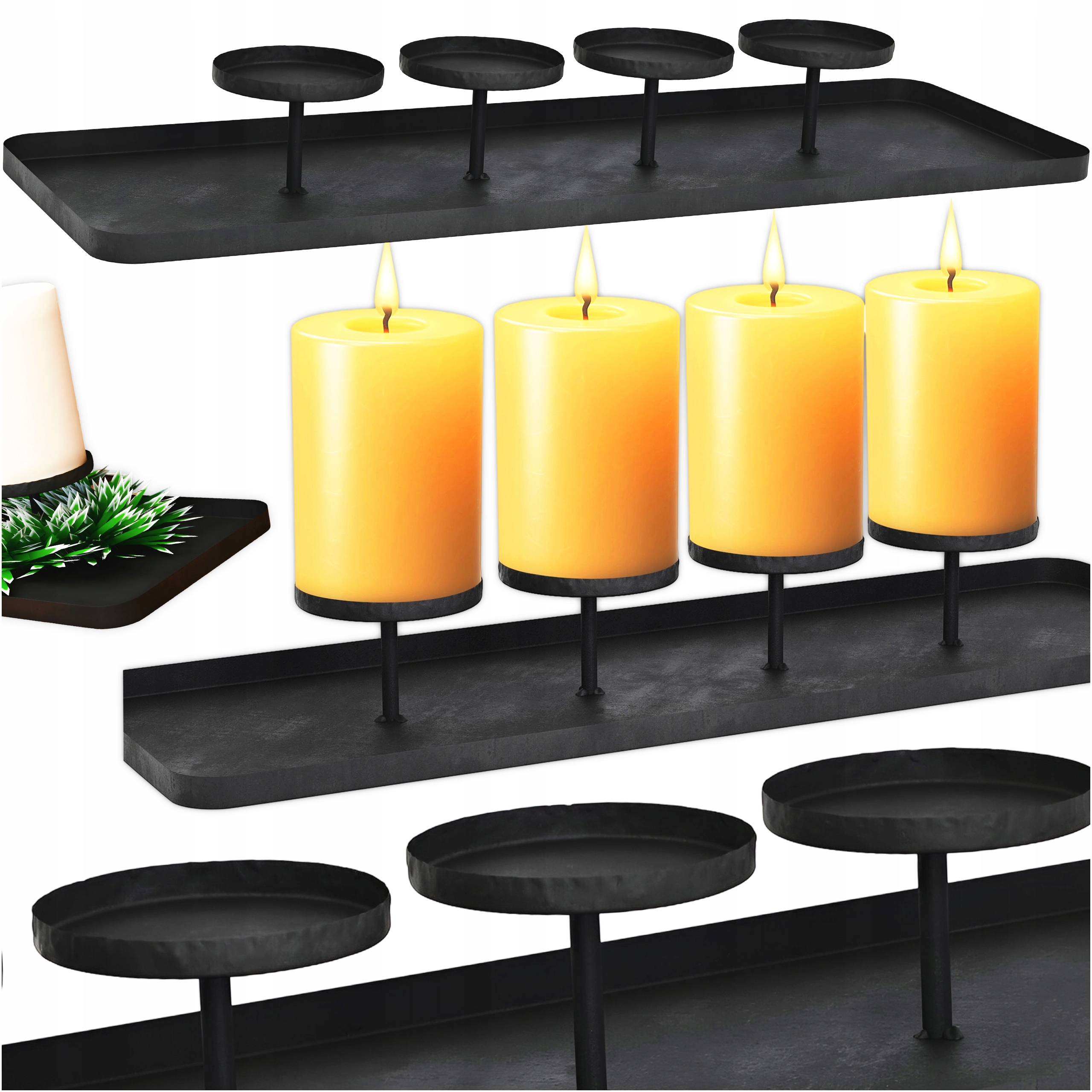 Vánoční Adventní Svícen Na Stůl Kovový Podstavec Pod Svíčky