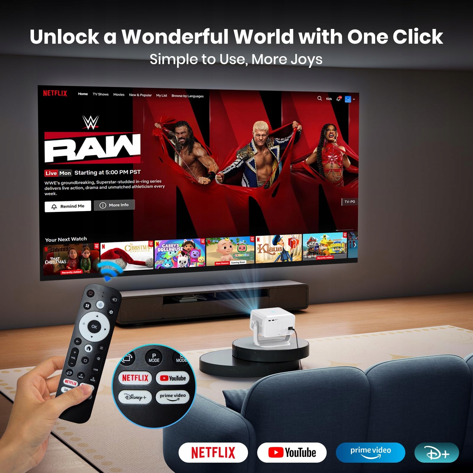 4K BEAMER Projektor 4K WiFi Bluetooth Autofokus Smart Home — miniatura 4