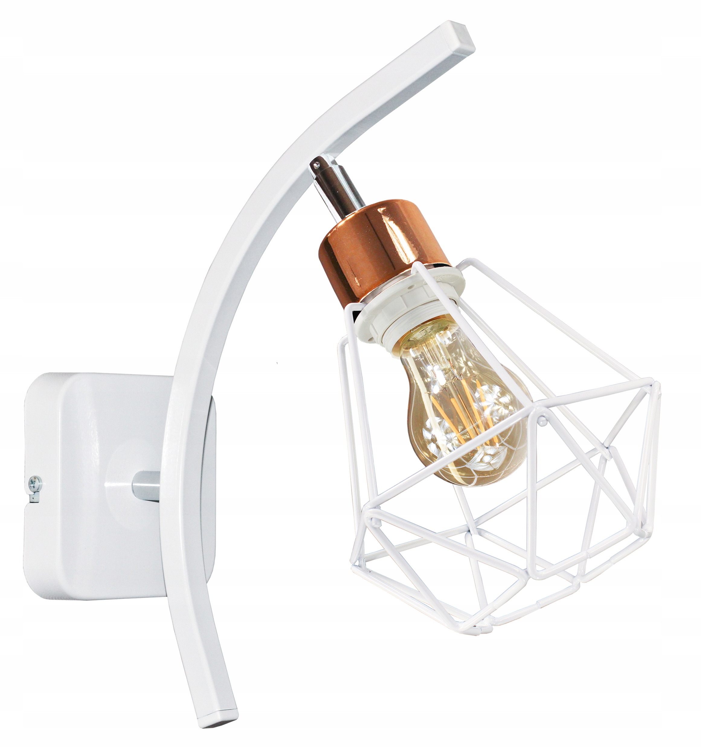 Nástěnná Lampa Diamond Vlna Bílá Měděná