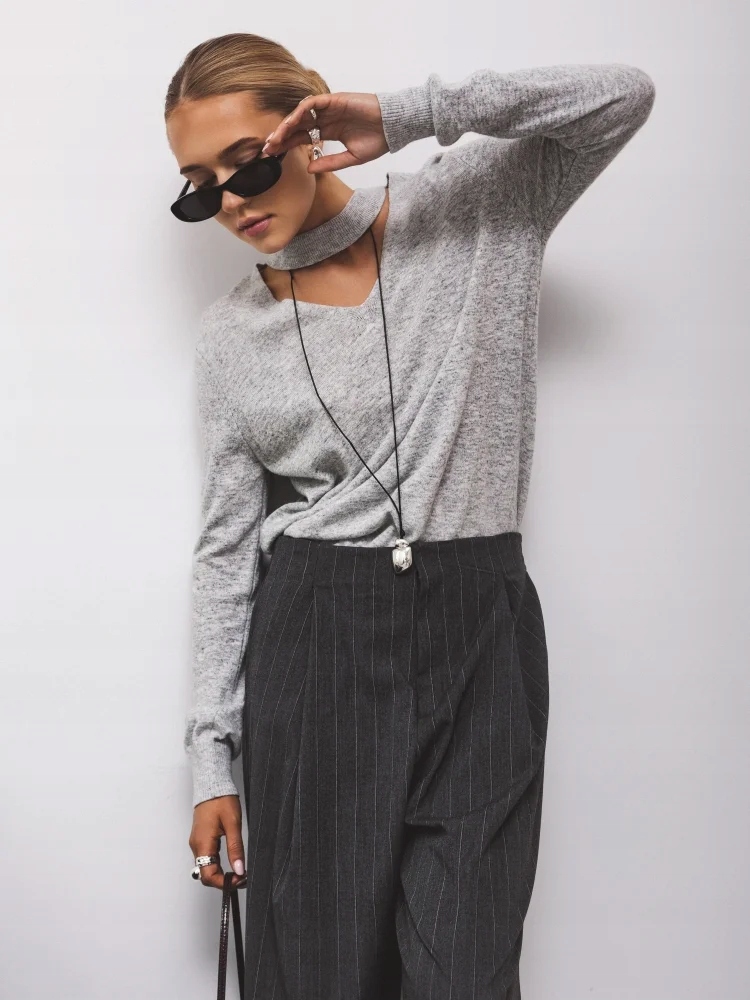 Dámský svetr Cocomore Lip šedý Uni