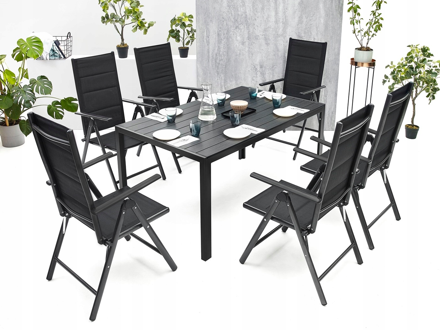 MEBLE OGRODOWE ZESTAW STÓŁ 6+1 NA TARAS BALKON