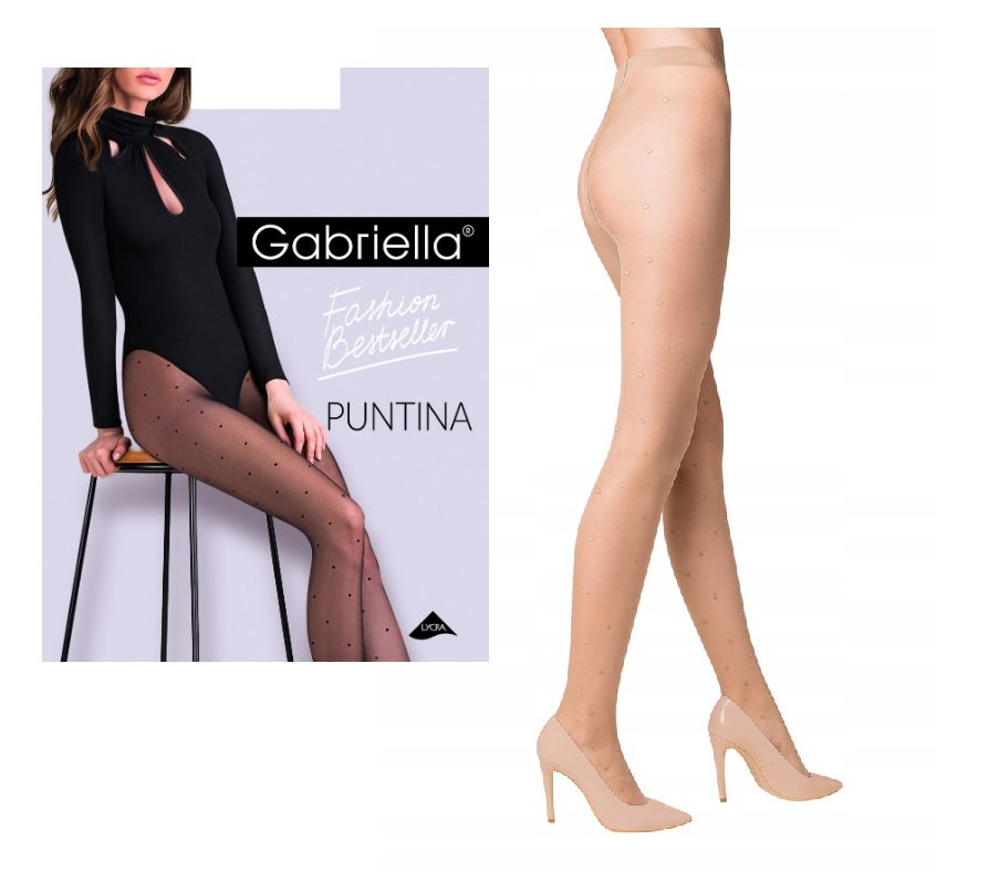 

Gabriella rajstopy kropki Puntina den 20 beige 4