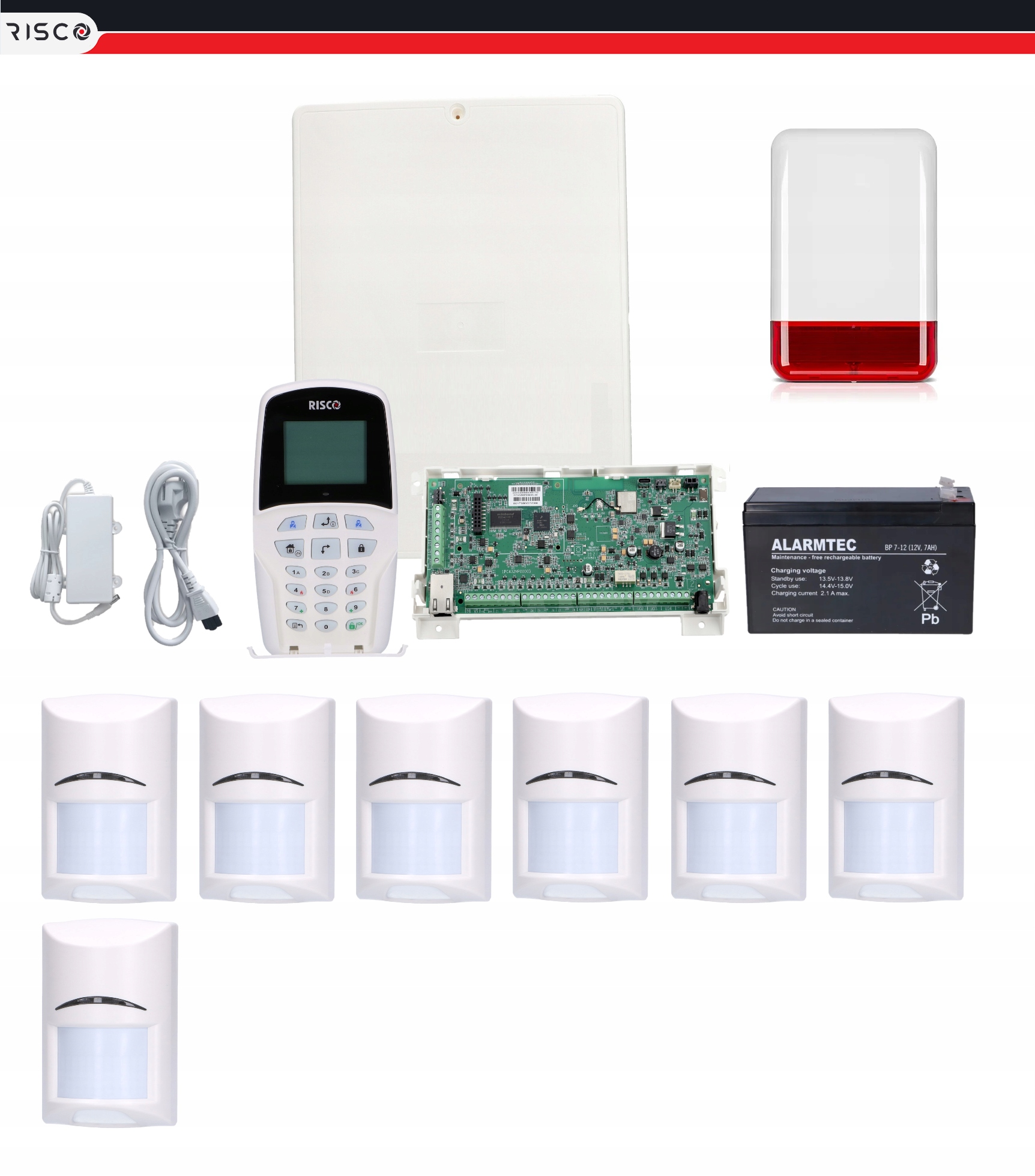 System Alarmowy Lightsys Plus Risco Zestaw 7 Pir Wifi Do Domu Sklepu Firmy