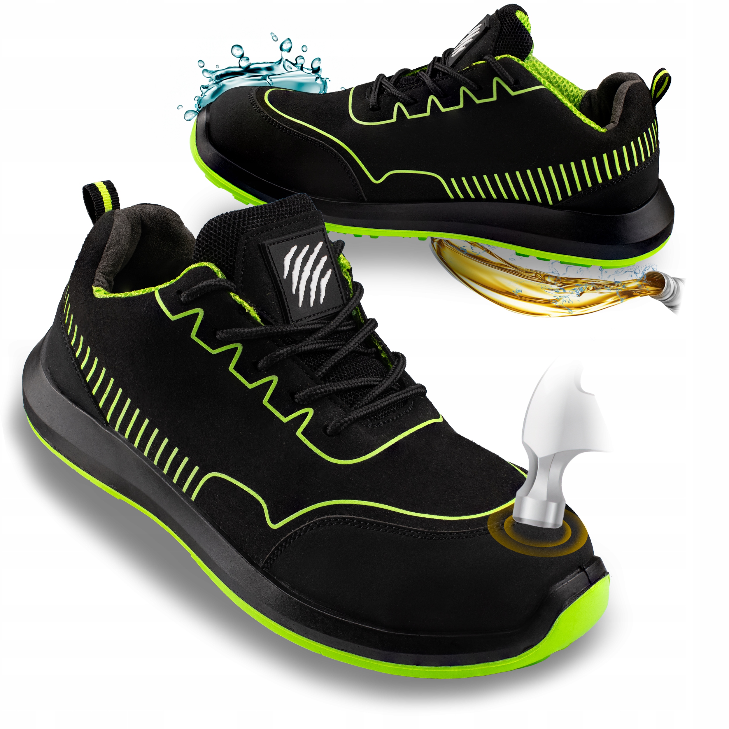 Buty Robocze Męskie Półbuty Sportowe Oddychające Z Noskiem S1 Bhp wodofobow