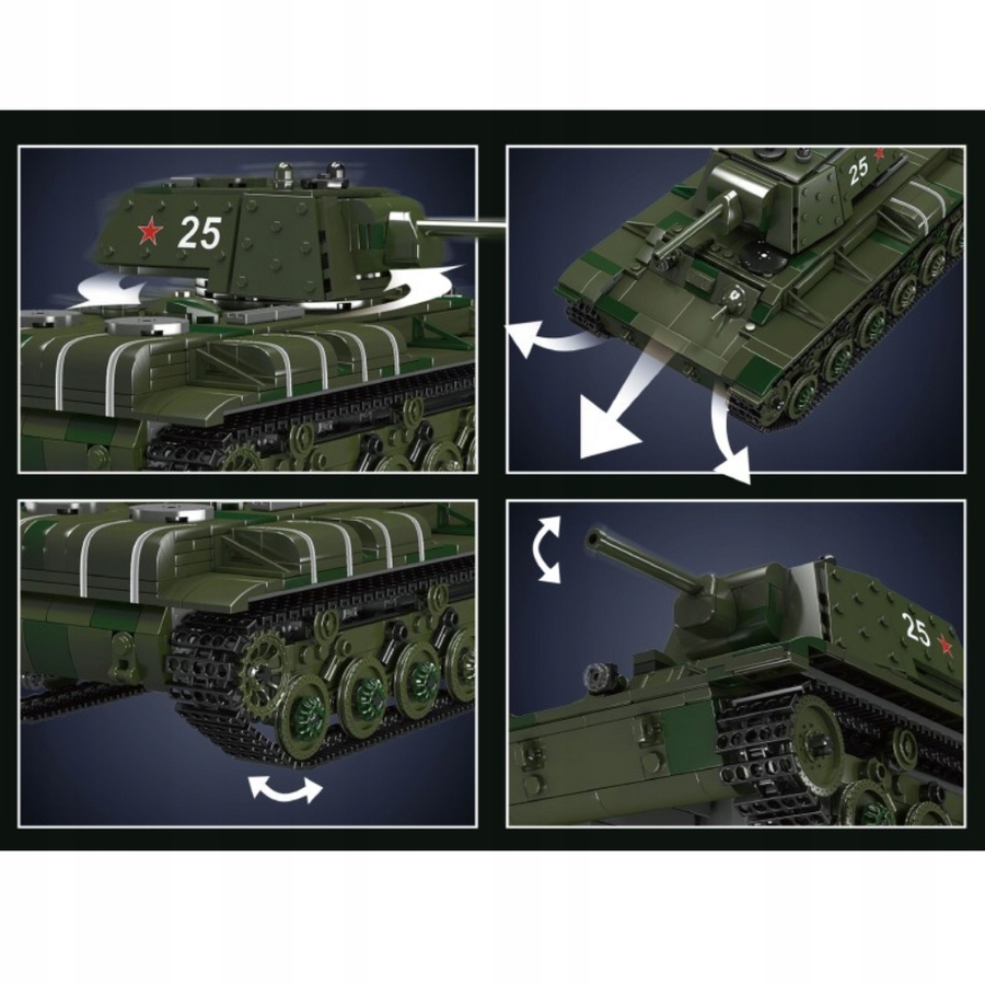 Celtniecības bloku komplekts Remote Controlled Tank KV-1 924 Elements Kind set