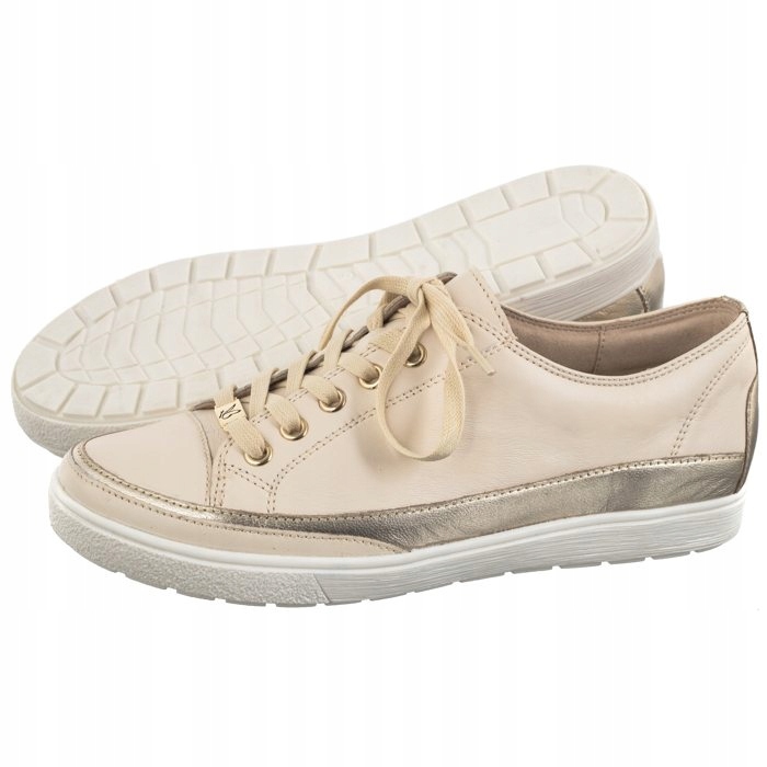 Polobotky Kožené Dámské Caprice Béžové 9-23654-42 Cream