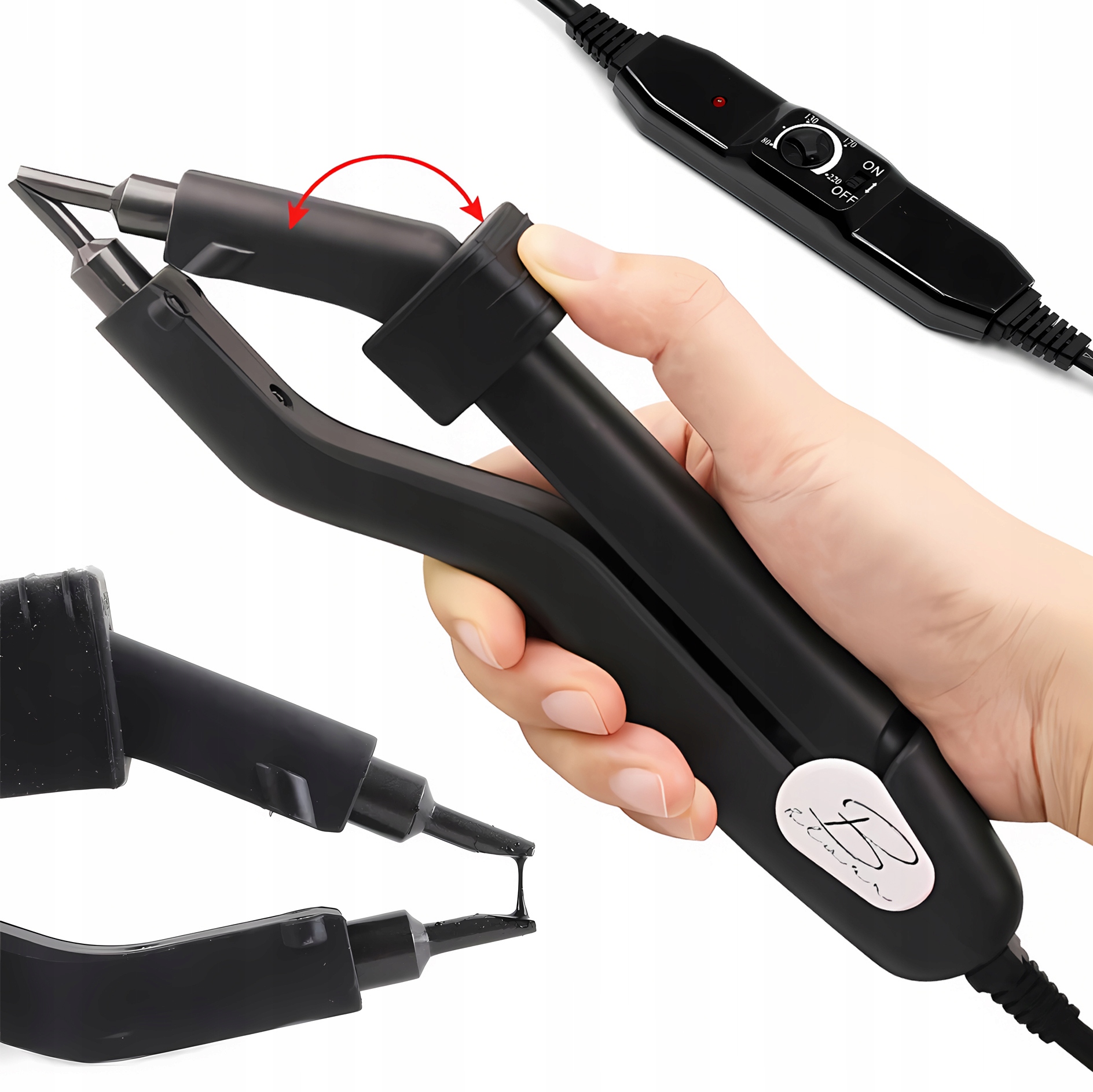 Svářečka Pro Prodlužování Vlasů Ask s regulací teploty Černá