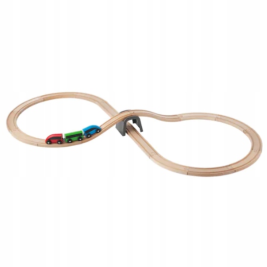 Drewniana kolejka most kolejowy tory szyny Ikea Lillabo 20 elementów