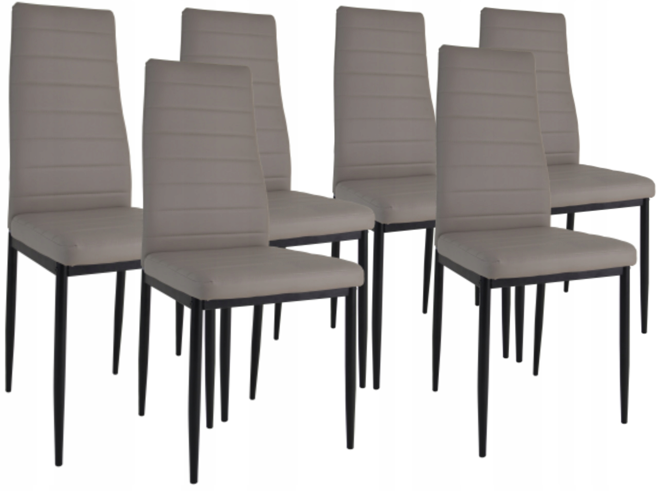 Sada 6 židlí Brand čalouněná cappuccino ekokůže prošívaná kuchyně