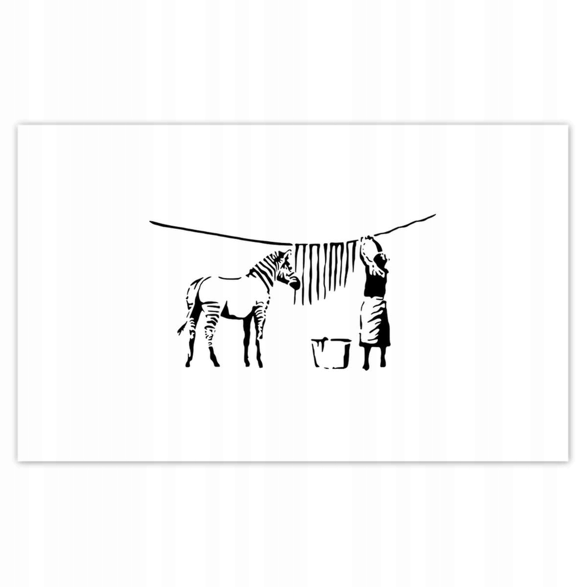 Fototapety 520x318 Pranie zebry Banksy Paski