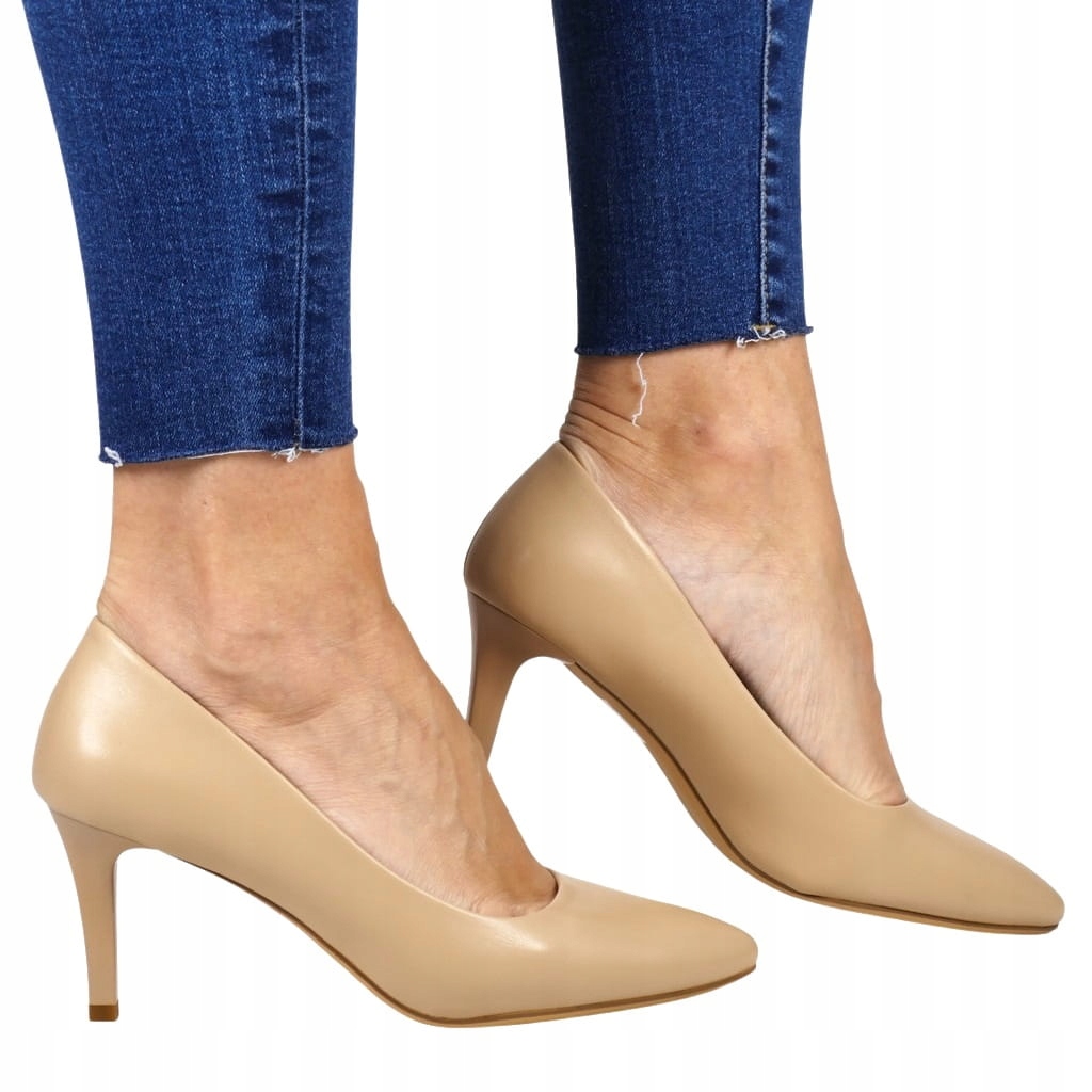 Dámské Boty Lodičky Na Nízkém Podpatku Coffi Béžové Nová Barva