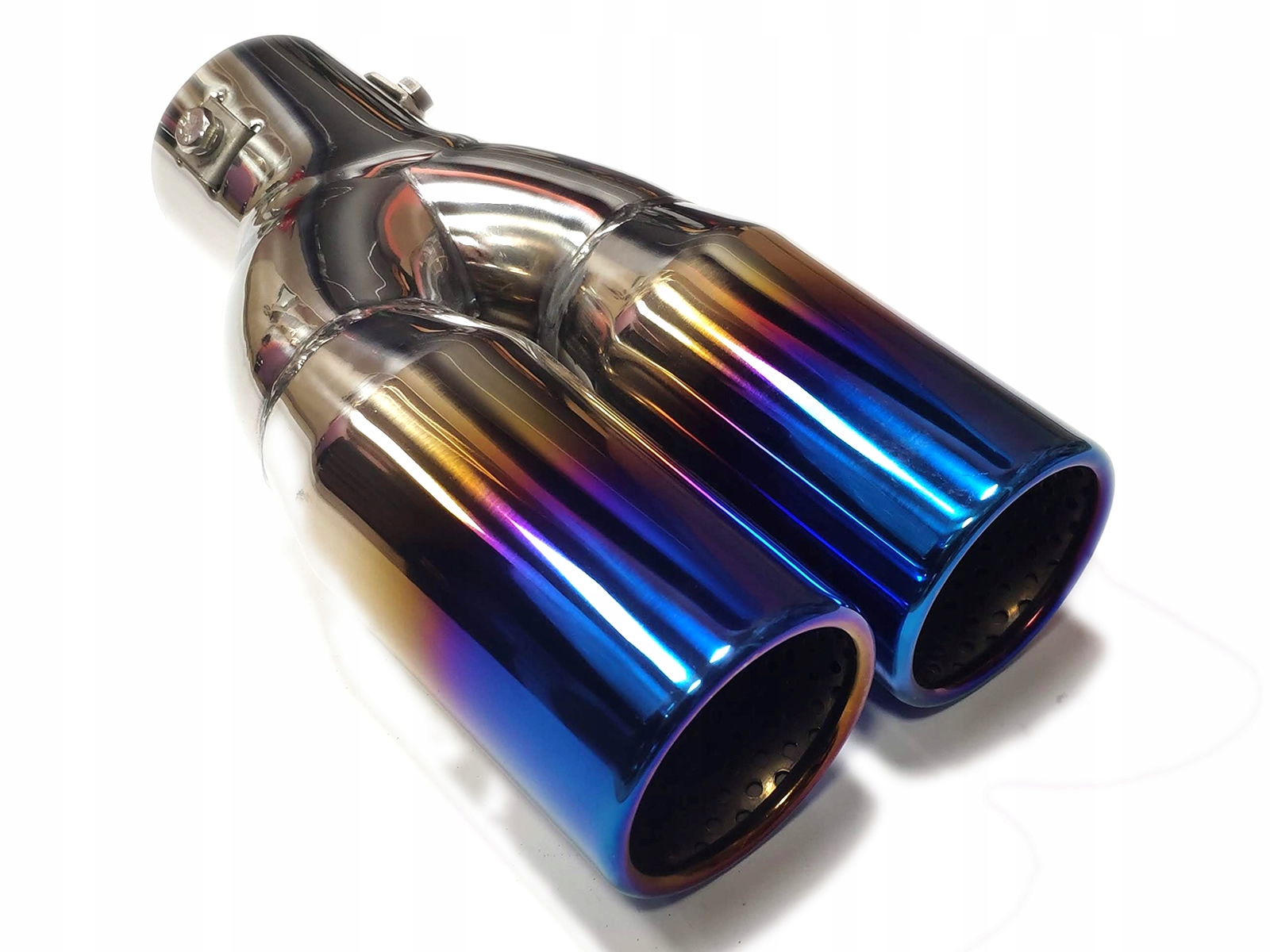 KONCOWKA WYDECHU NIERDZEWNA NIEBIESKI CHROM 2x63mm Part number 5844