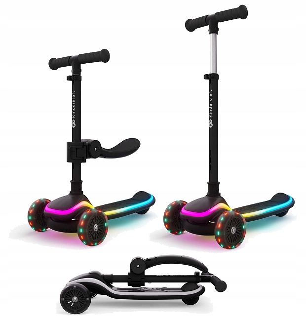 Kinderkraft Hulajnoga Dla Dzieci Raket Up 2 Led Hulajnoga 2W1 Składana 2+