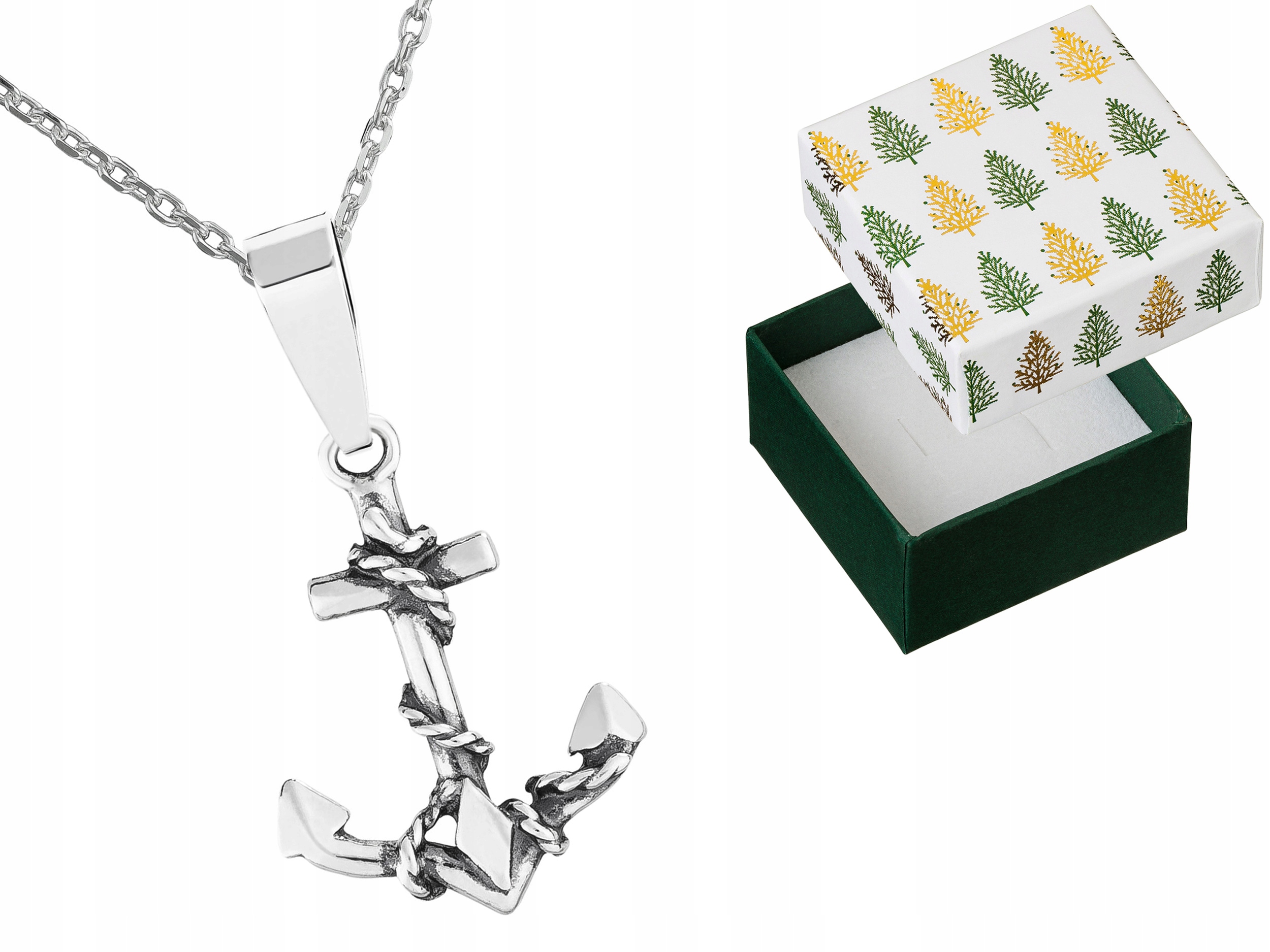 Stříbrná kotva Stříbrný náhrdelník s kotvou a lanem ze stříbra Řetízek 70 cm