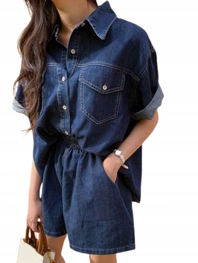 Dazy 2BALENÍ Dámského Košile A Džínových Kraťasy V Tmavě Modré Velikosti XL 1DB