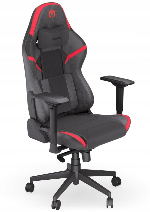 Endorfy herní židle Scrim Rd kombinace textil kůže černočervená