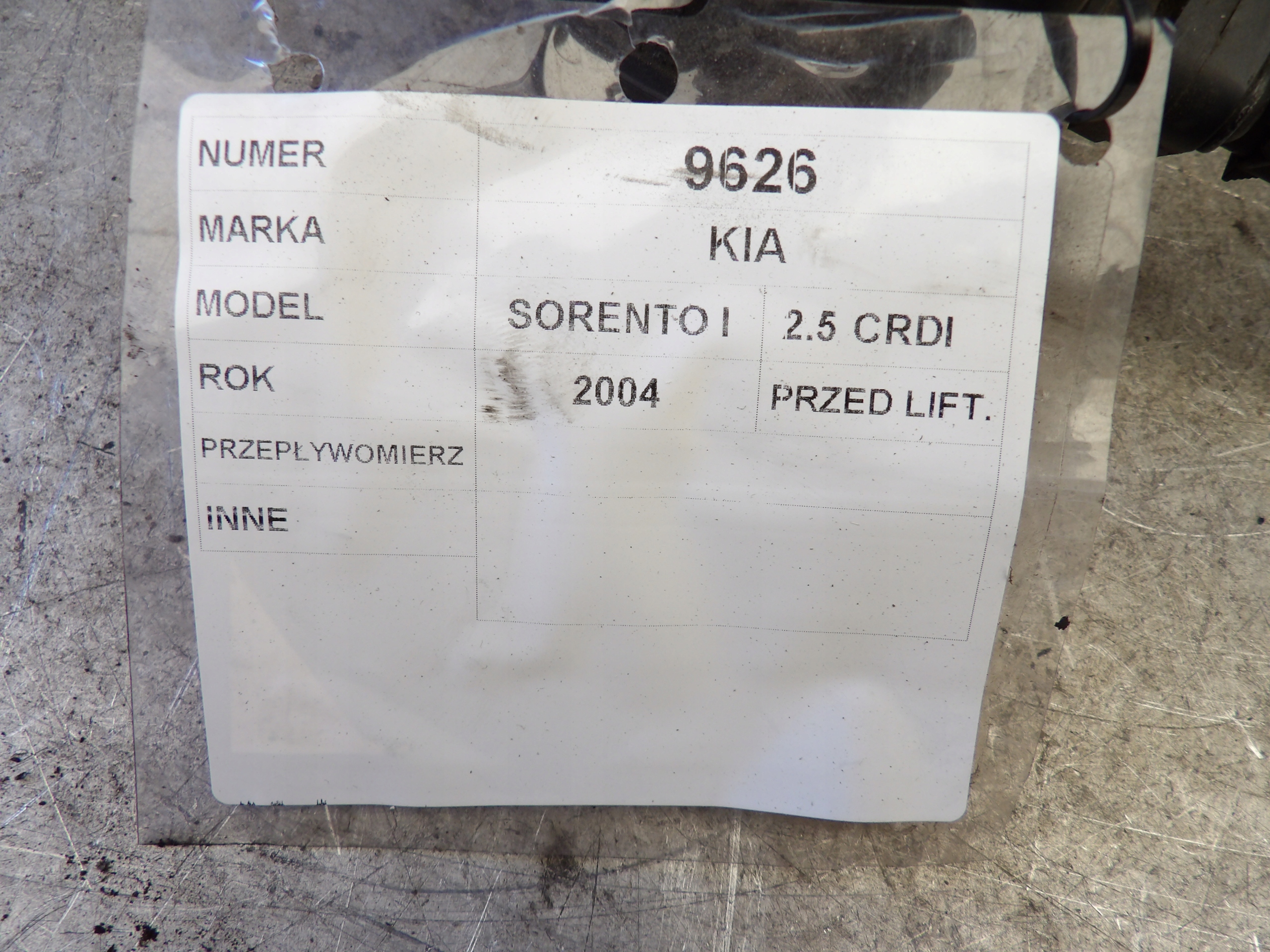 Kia Sorento and 2,5 crdi flow meter