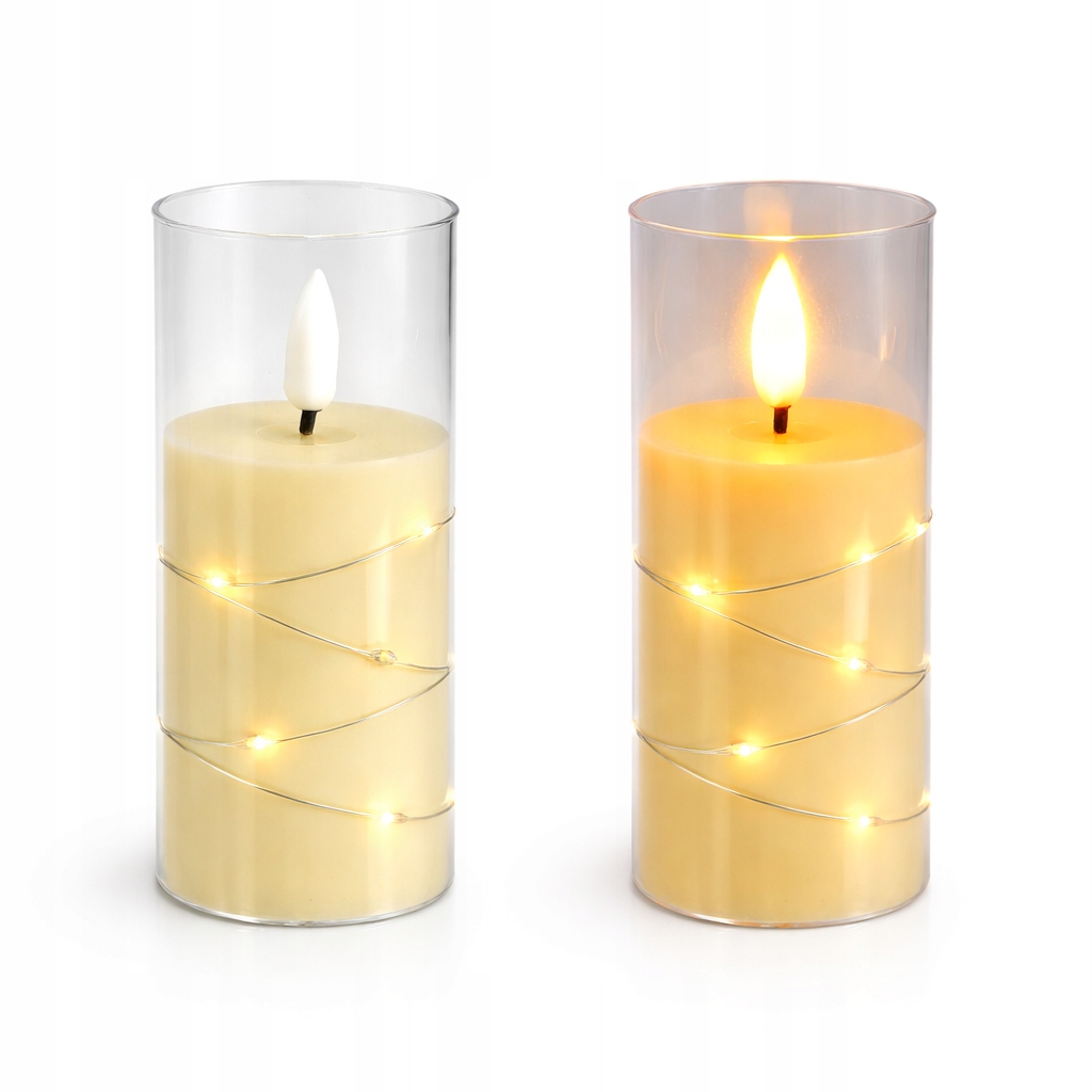 ŚWIECA LED DEKORACYJNA EFEKT PŁOMIENIA ŚWIECZKA WKŁAD NA ZNICZ 12,5CM