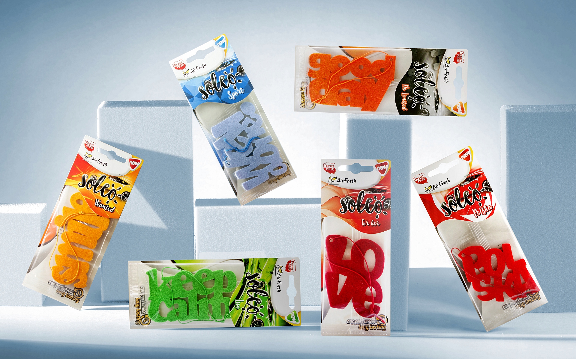 AIRFRESH ZAPACHY SAMOCHODOWE Z FILCU. SET: 30 SZT. Kod producenta 1986