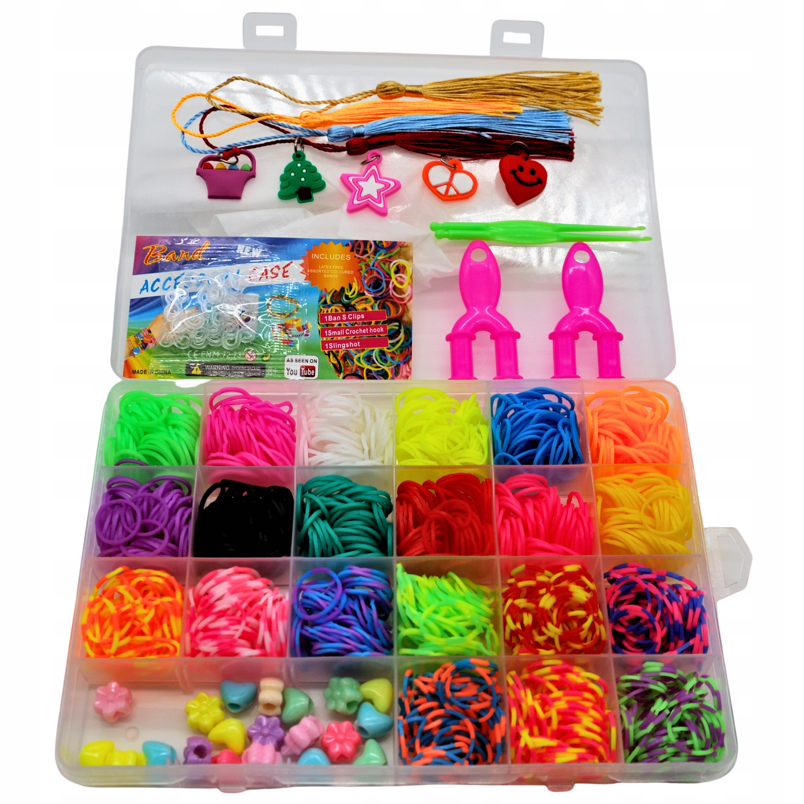 GUMIČKY NA VÝROBU NÁRAMKOV ŠPERKOV KORÁLKY LOOM BANDS DARČEK SET