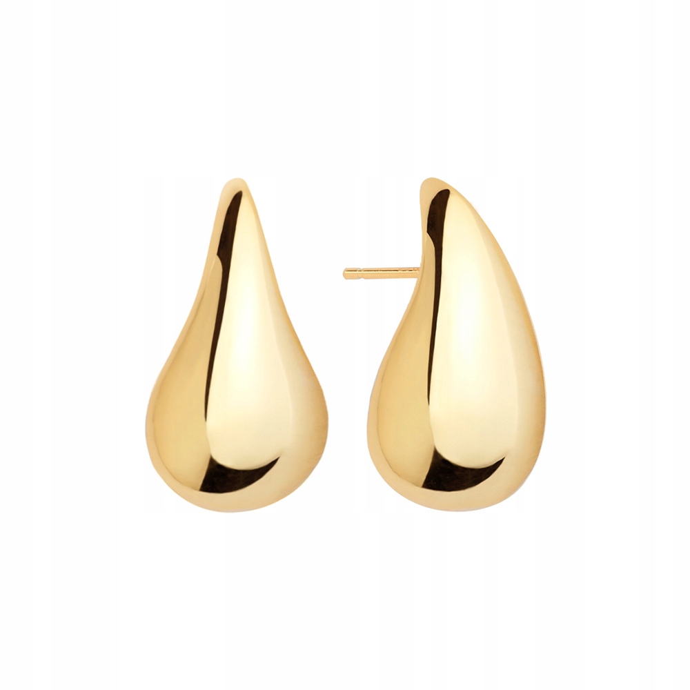 Kolczyki Złote Krople Dmuchane Sztyfty 1,3 cm Złoto 585 Sadva