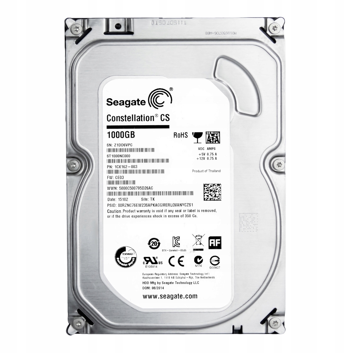 Seagate Constellation Cs 1TB 7.2K 64MB Sata III 3.5'' ST1000NC000