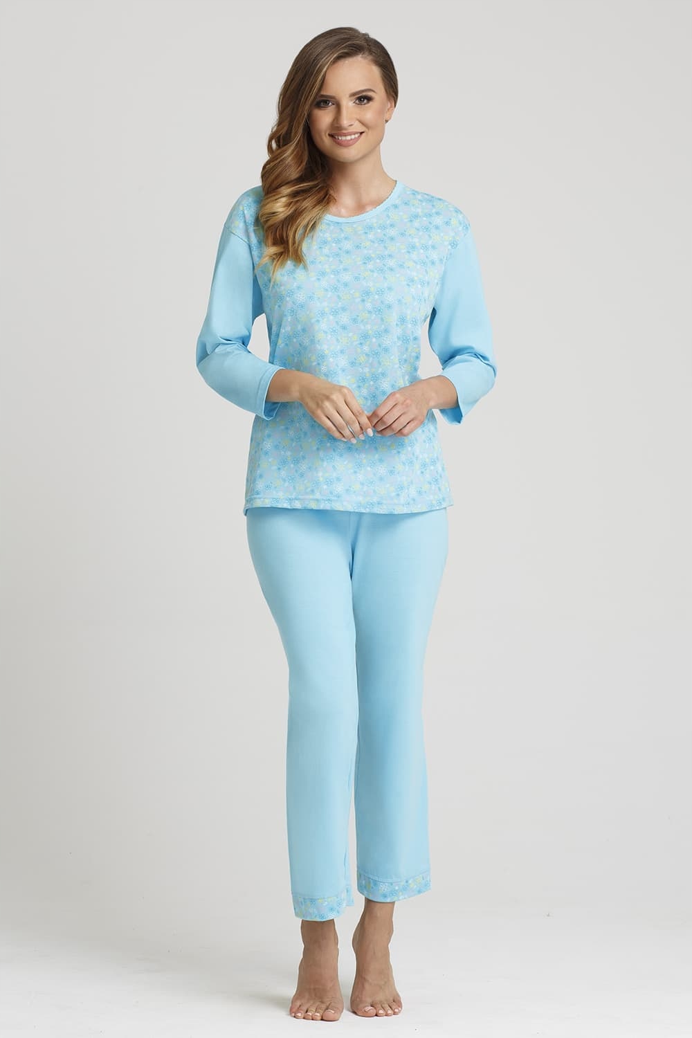 Piżama damska długi rękaw długie spodnie Gucio XXL